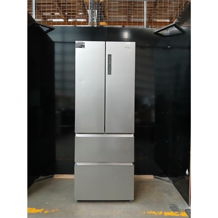 Refurbished Haier FD 70 Series 5 446 Litre French Style American Fridge Freezer - Platinum Inox