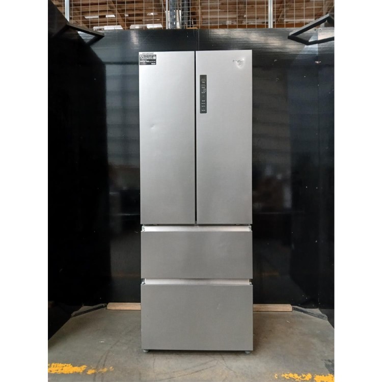 Refurbished Haier FD 70 Series 5 446 Litre French Style American Fridge Freezer - Platinum Inox