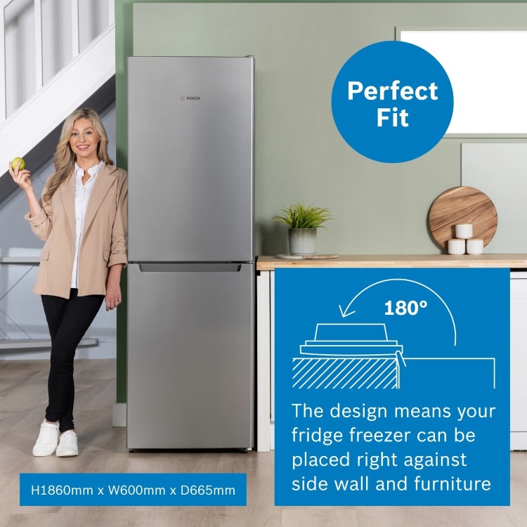 Bosch Series 2 300 Litre 50/50 Freestanding Fridge Freezer Frost Free - Stainless Steel Look