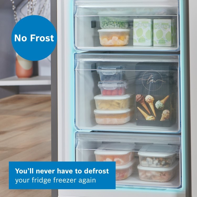 Bosch Series 2 300 Litre 50/50 Freestanding Fridge Freezer Frost Free - Stainless Steel Look