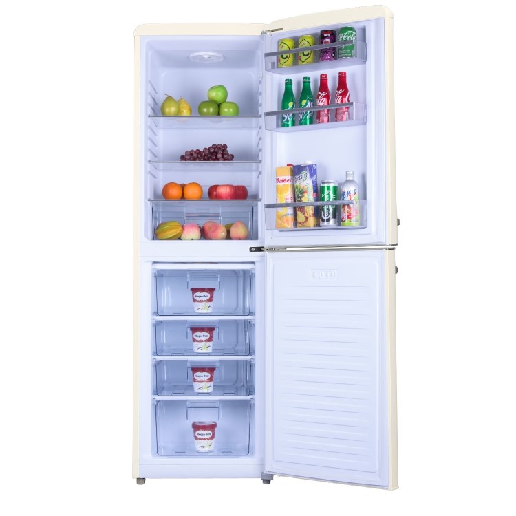 electriQ 246 Litre 50/50 Retro Freestanding Fridge Freezer - Cream