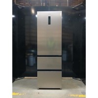 GRADE A2 - electriQ 401 Litre 60cm Wide 60/40 No Frost Fridge Freezer - Stainless Steel 
