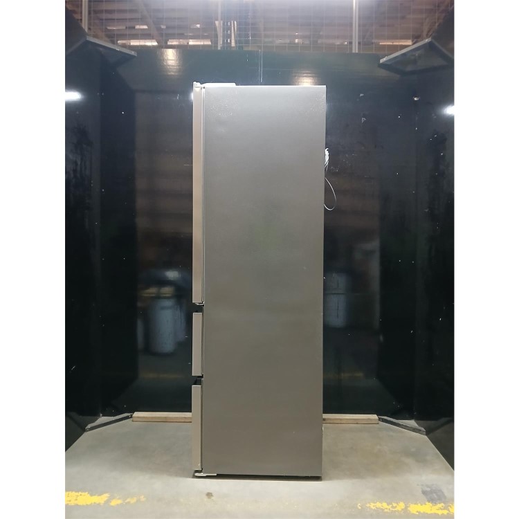 GRADE A2 - electriQ 401 Litre 60cm Wide 60/40 No Frost Fridge Freezer - Stainless Steel 