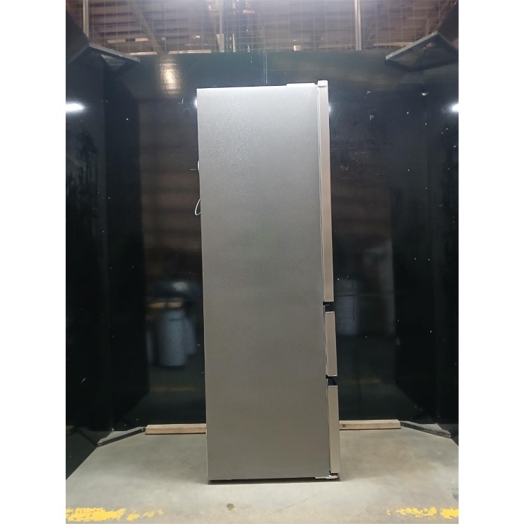 GRADE A2 - electriQ 401 Litre 60cm Wide 60/40 No Frost Fridge Freezer - Stainless Steel 
