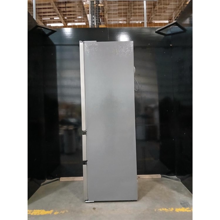 GRADE A2 - electriQ 401 Litre 60cm Wide 60/40 No Frost Fridge Freezer - Stainless Steel 