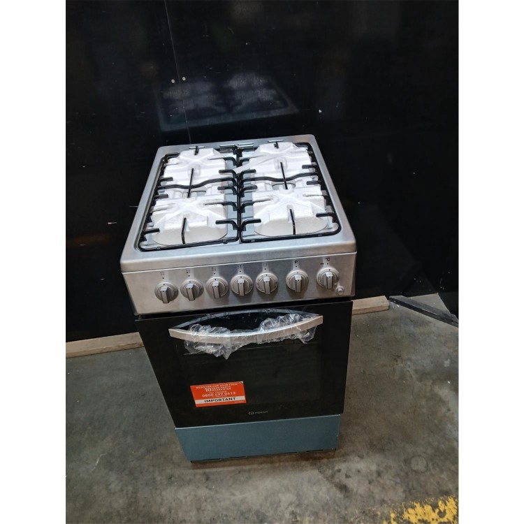 GRADE A2 - Indesit 50cm Dual Fuel Cooker - Stainless Steel