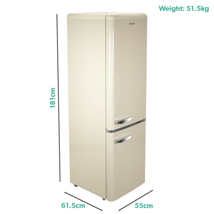 Refurbished 244 Litre 60/40 Retro Freestanding Fridge Freezer - Cream
