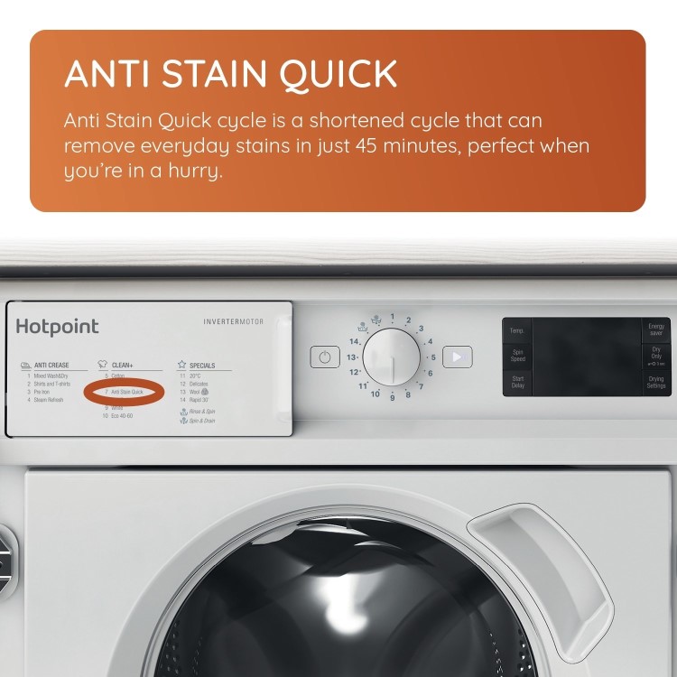 Hotpoint Anti-Stain 9kg Wash 6kg Dry 1400rpm Integrated Washer Dryer  - White