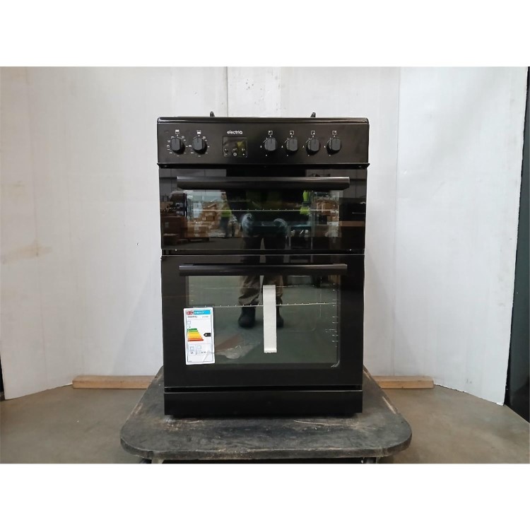 GRADE A2 - electriQ 60cm Dual Fuel Cooker - Black