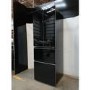 GRADE A2 - electriQ 320 Litre French Style American Fridge Freezer - Black Glass