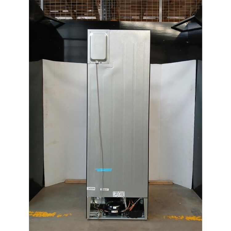 GRADE A2 - electriQ 320 Litre French Style American Fridge Freezer - Black Glass