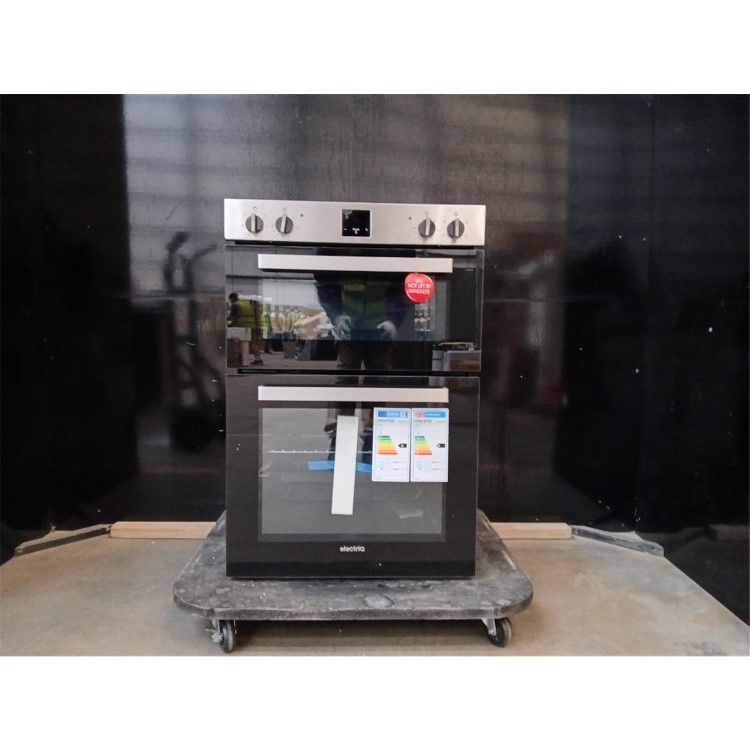 GRADE A2 - electriQ Built-In Electric Double Oven - Stainless Steel