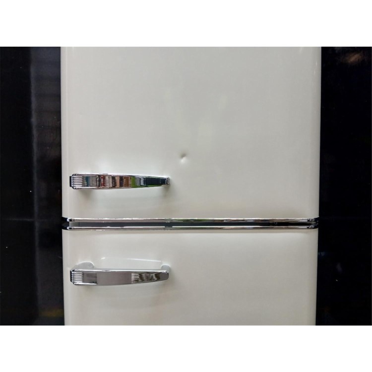 Refurbished electriQ 246 Litre 50/50 Retro Freestanding Fridge Freezer - Cream