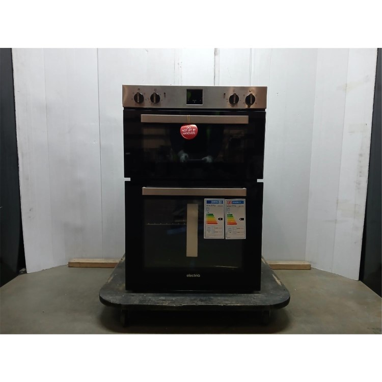 GRADE A2 - electriQ Built-In Electric Double Oven - Stainless Steel