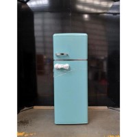 GRADE A2 - electriQ 208 Litre 80/20 Retro Freestanding Fridge Freezer - Blue