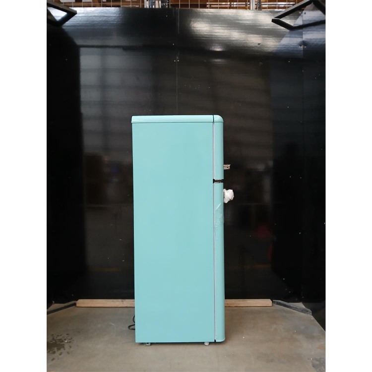 GRADE A2 - electriQ 208 Litre 80/20 Retro Freestanding Fridge Freezer - Blue