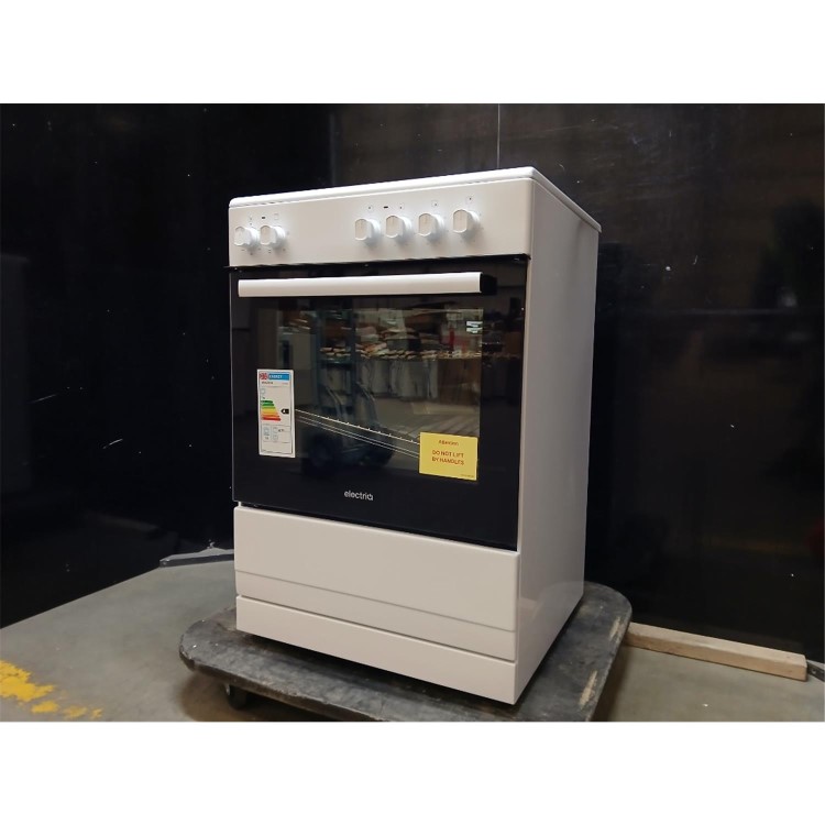 GRADE A2 - electriQ 60cm Electric Cooker with Sealed Plate Hob - White