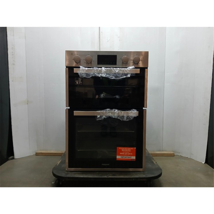 GRADE A2 - Hotpoint DIH10DIX Built-In Electric Double Oven - Stainless Steel  