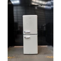GRADE A2 - electriQ 153 Litre 60/40 Retro Freestanding Fridge Freezer - Cream Total No Frost