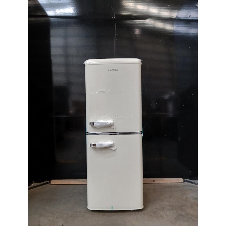 GRADE A2 - electriQ 153 Litre 60/40 Retro Freestanding Fridge Freezer - Cream Total No Frost