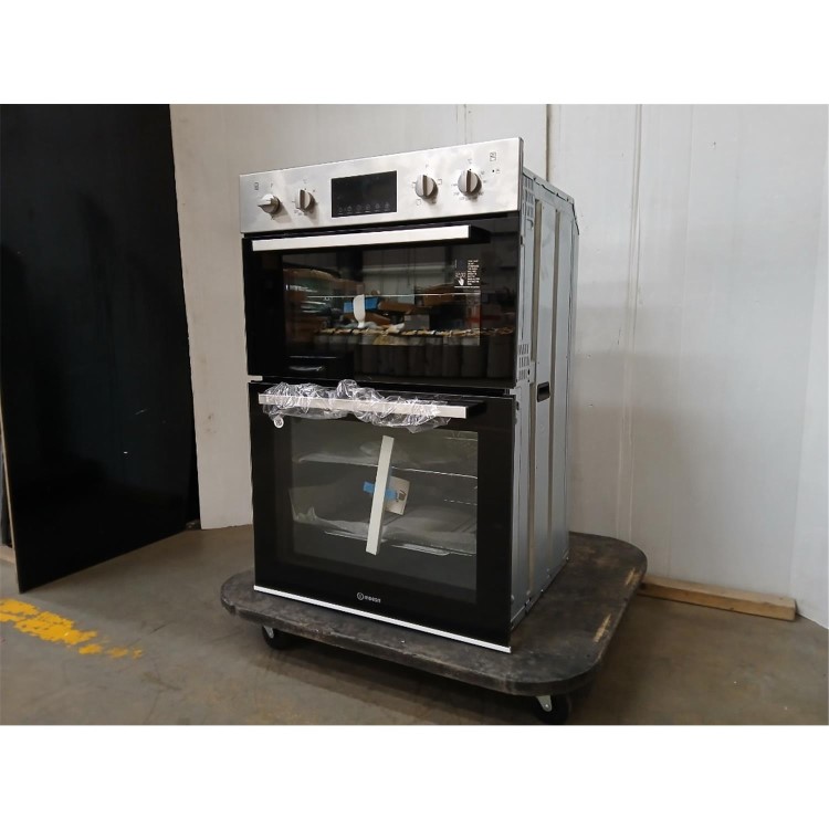 GRADE A2 - Indesit DII10DIX Electric Built In Double Oven - Stainless Steel 