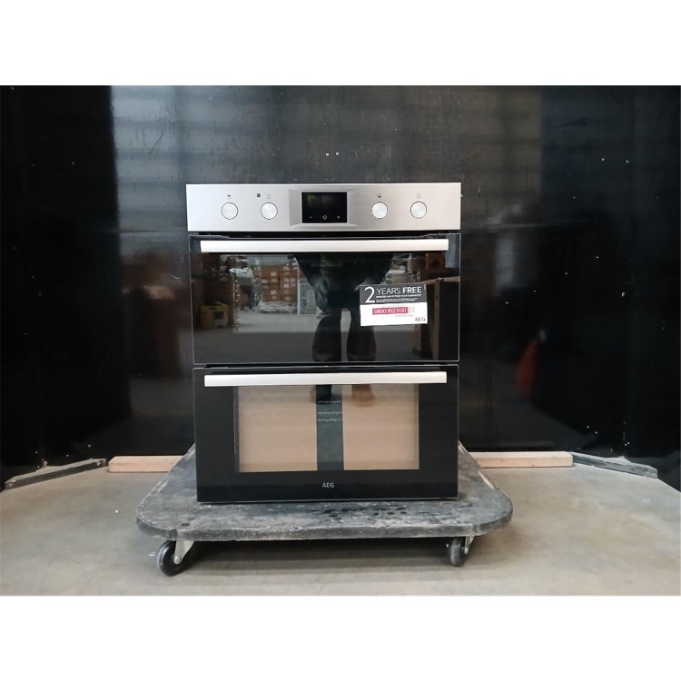 Refurbished AEG 6000 Series OU5NU20M Built Under Electric Double Oven - Stainless Steel