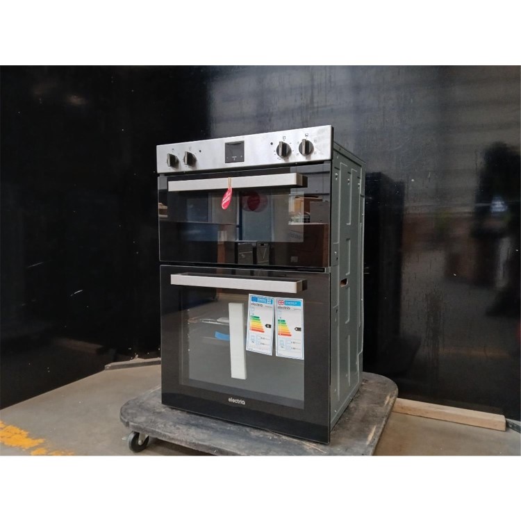 GRADE A2 - electriQ Built-In Electric Double Oven - Stainless Steel