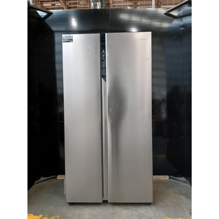 Refurbished Haier Series 3 528 Litre Side-by-Side American Fridge Freezer - Stainless Steel