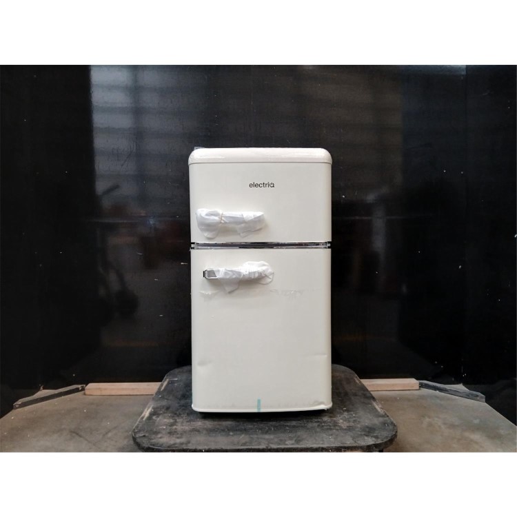 Refurbished electriQ 80 Litre 70/30 Retro Freestanding Fridge Freezer – Cream