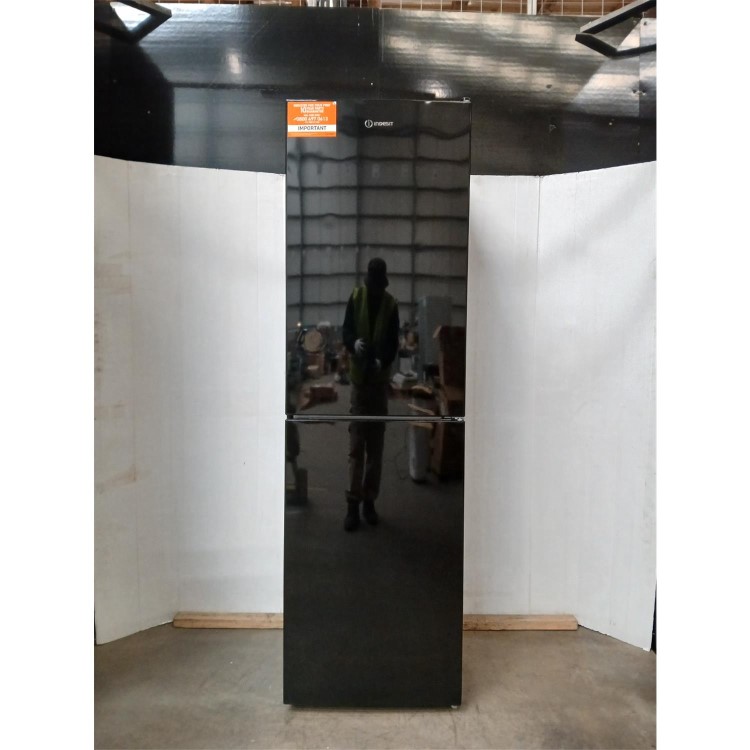 Refurbished Indesit Freestanding 287 Litre 50/50 55cm Fridge Freezer with Low Frost Technology in Black, E Rated