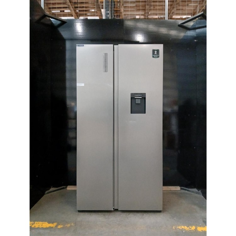 GRADE A2 - Hisense PureFlat 541 Litre Side-by-Side American Fridge Freezer - Silver