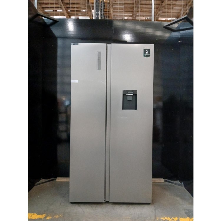 GRADE A2 - Hisense PureFlat 541 Litre Side-by-Side American Fridge Freezer - Silver