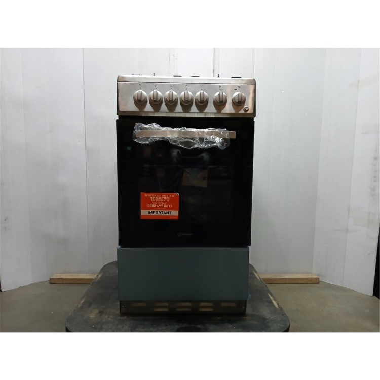 GRADE A2 - Indesit 50cm Dual Fuel Cooker - Stainless Steel