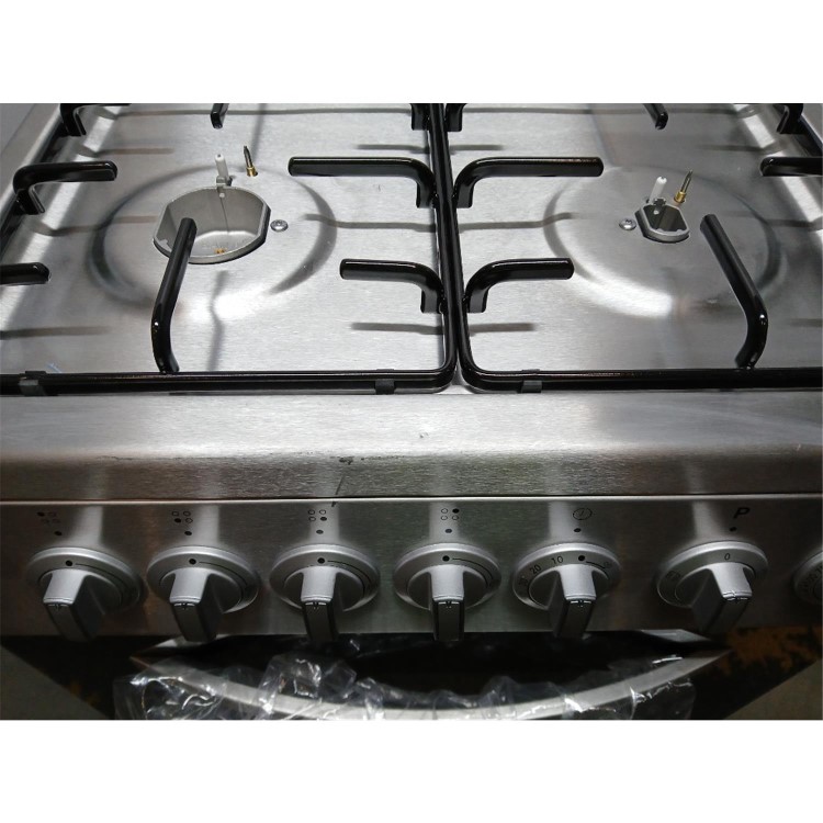 GRADE A2 - Indesit 50cm Dual Fuel Cooker - Stainless Steel