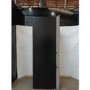 GRADE A2 - electriQ 320 Litre French Style American Fridge Freezer - Black Glass