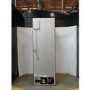 GRADE A2 - electriQ 320 Litre French Style American Fridge Freezer - Black Glass