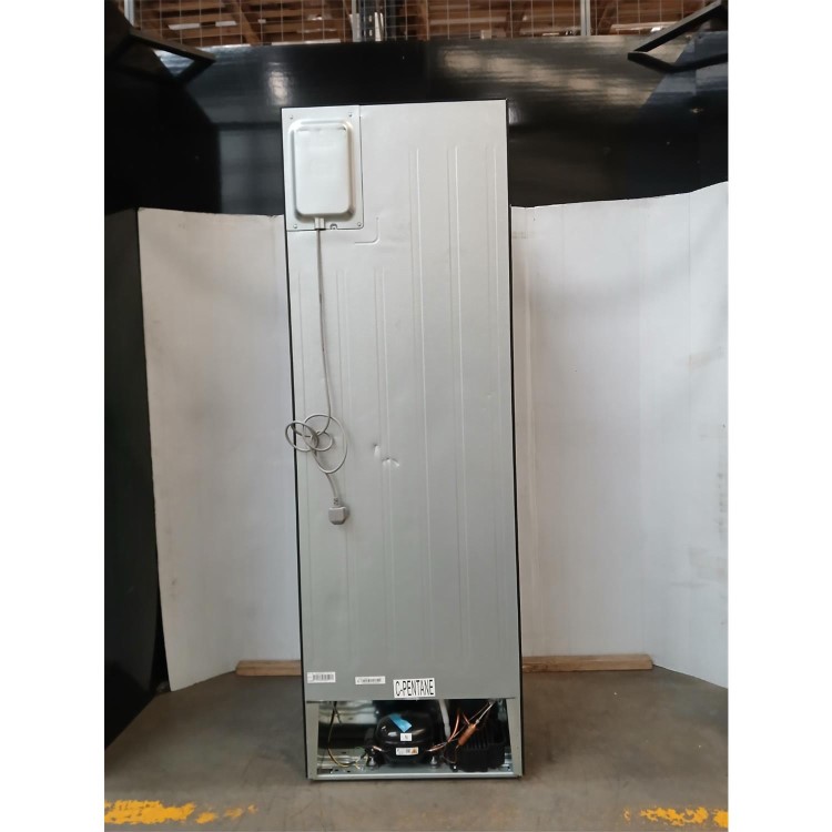 GRADE A2 - electriQ 320 Litre French Style American Fridge Freezer - Black Glass