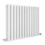 Refurbished Sorrento White Horizontal Oval Designer Radiator 600x767mm Double Panel 3119 BTU