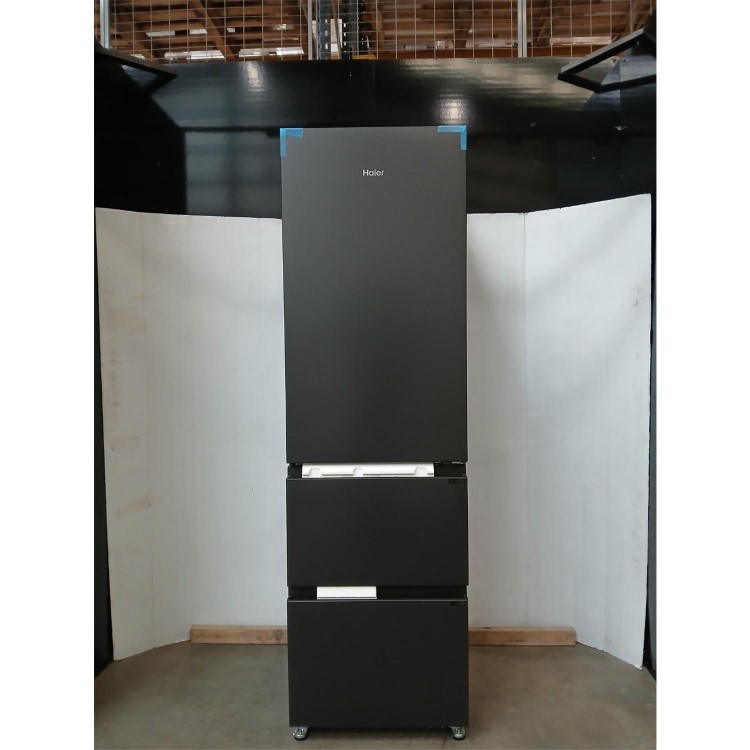GRADE A2 - Haier 3D 55 Series 3 303 Litre 60/40 Freestanding Fridge Freezer - Black