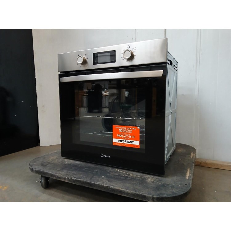 GRADE A2 - Indesit IO253XUK Turn&Go Electric Single Oven - Stainless Steel  