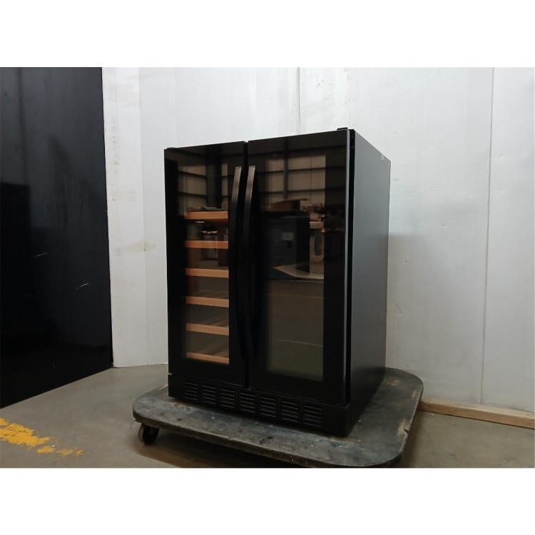 GRADE A2 - electriQ Dual Zone Wine and Drinks Cooler - Black Glass