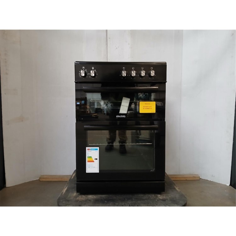 GRADE A2 - electriQ 60cm Double Oven Electric Cooker - Black