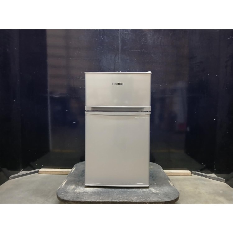 GRADE A2 - electriQ 80 Litre Under Counter Freestanding Fridge Freezer - Silver