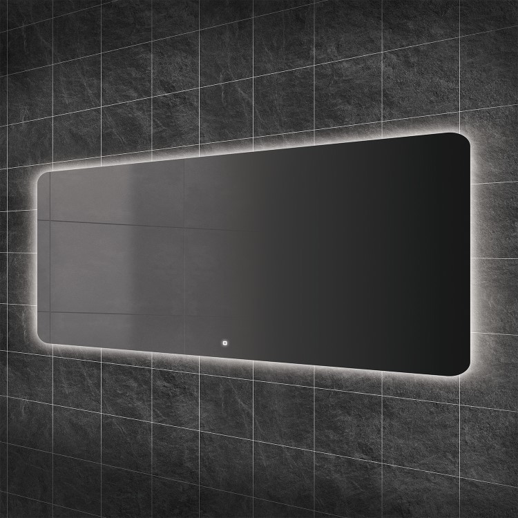 Rectangular Backlit Heated Bathroom Mirror with Lights 1400x600mm- hib. Ambience 140