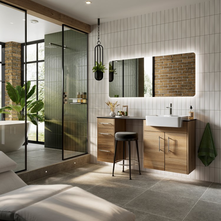 Rectangular Backlit Heated Bathroom Mirror with Lights 1400x600mm- hib. Ambience 140