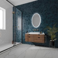 Oval Heated Bathroom Mirror with Lights 800 x 500mm- hib. Arena 80