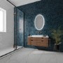 Oval Heated Bathroom Mirror with Lights 800 x 500mm- hib. Arena 80