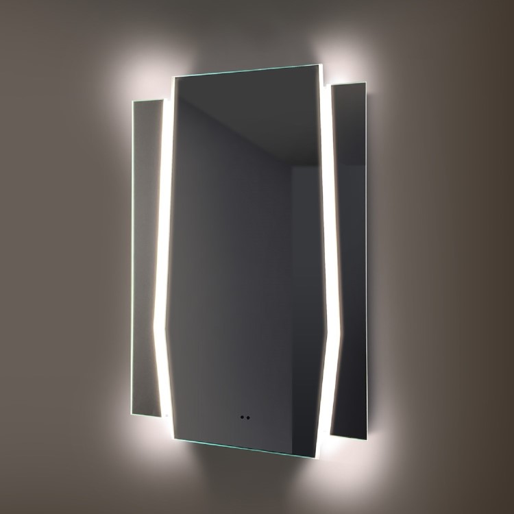 Arched LED Bathroom Mirror with Demister 600 x 900mm- HIB Maxim 60