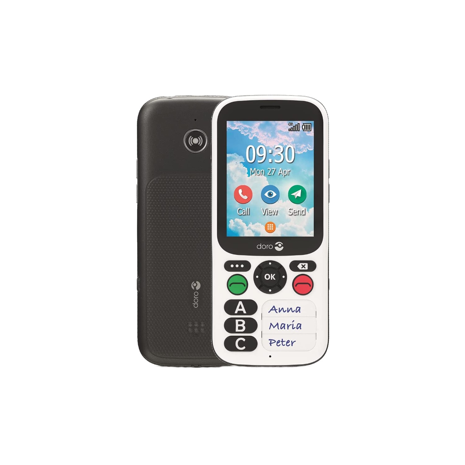 Doro 780X Black/White 2.8 4GB 4G Dual SIM Unlocked & SIM Free Mobile Phone