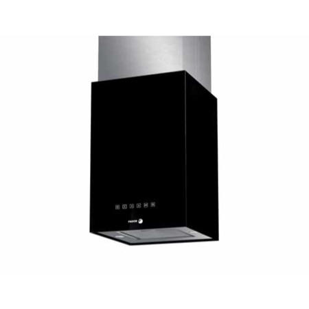 Fagor 7CFT-NEROIsla 40cm Wide Column Island Hood In Black Glass And Stainless Steel